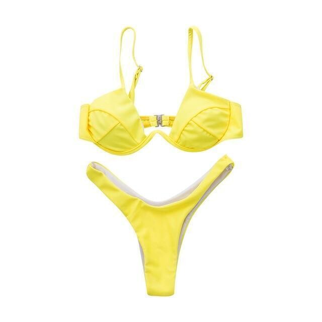 Women Fashion Padded Bra Bikini Set