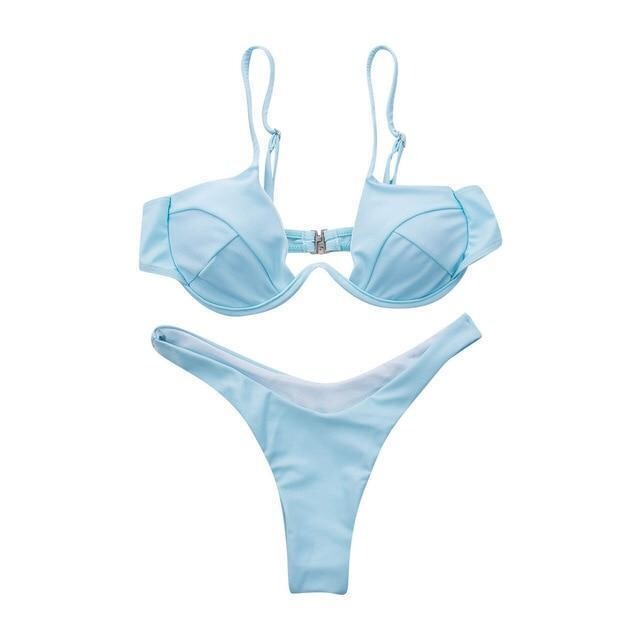 Women Fashion Padded Bra Bikini Set