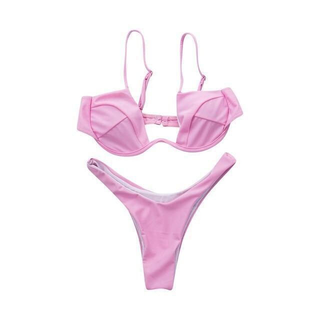 Women Fashion Padded Bra Bikini Set