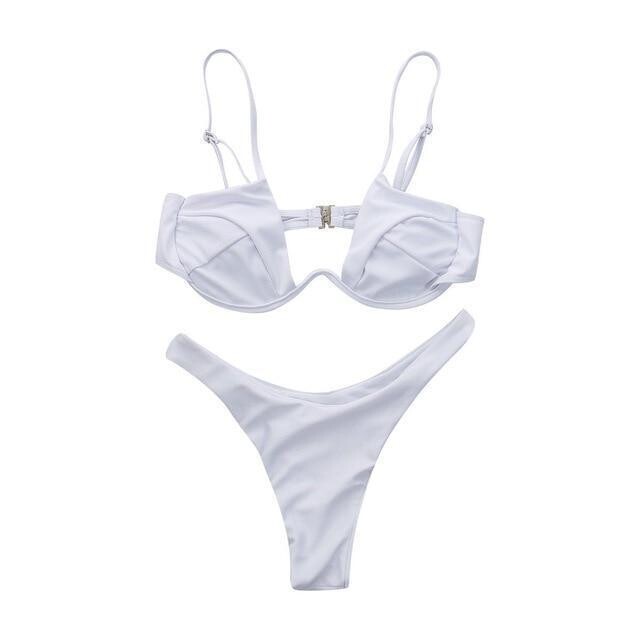 Women Fashion Padded Bra Bikini Set, Color: F, Size: XL