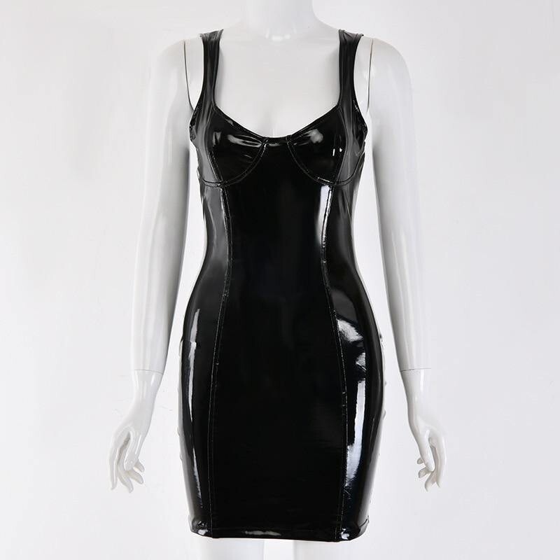 PU Leather Mini Dress 