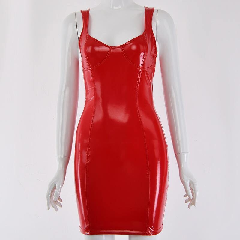 PU Leather Mini Dress 