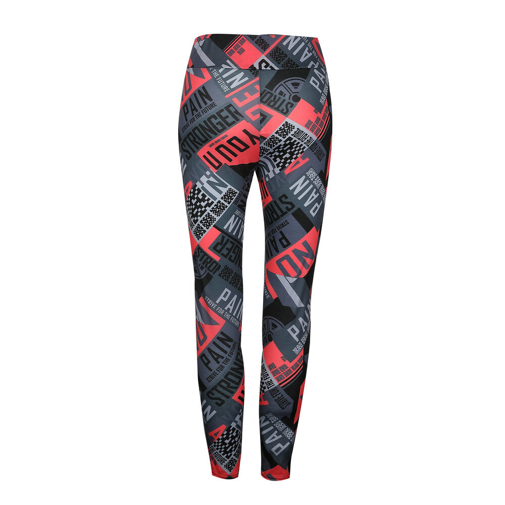  sexy color matching printed cameo hollow sports pants