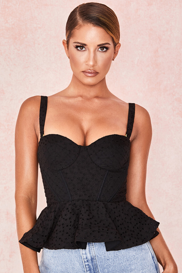 One-shoulder ruffled vest
