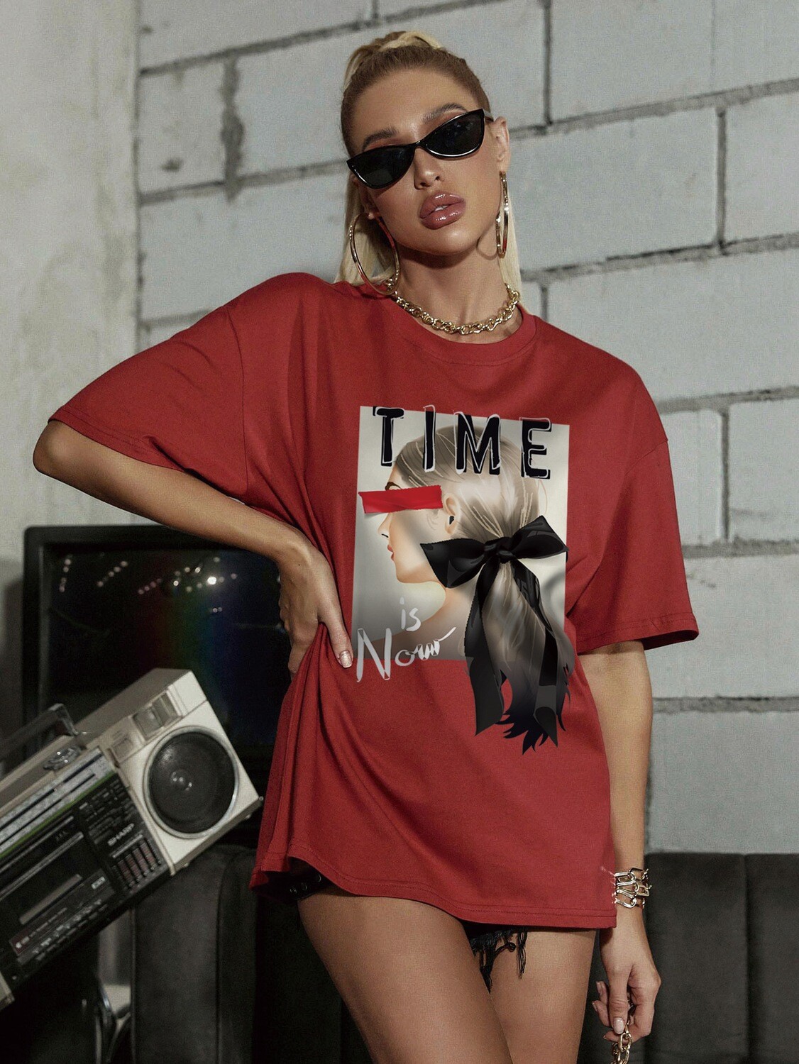 Women's Casual All-match Printing Multicolor Short-sleeved T-shirt 