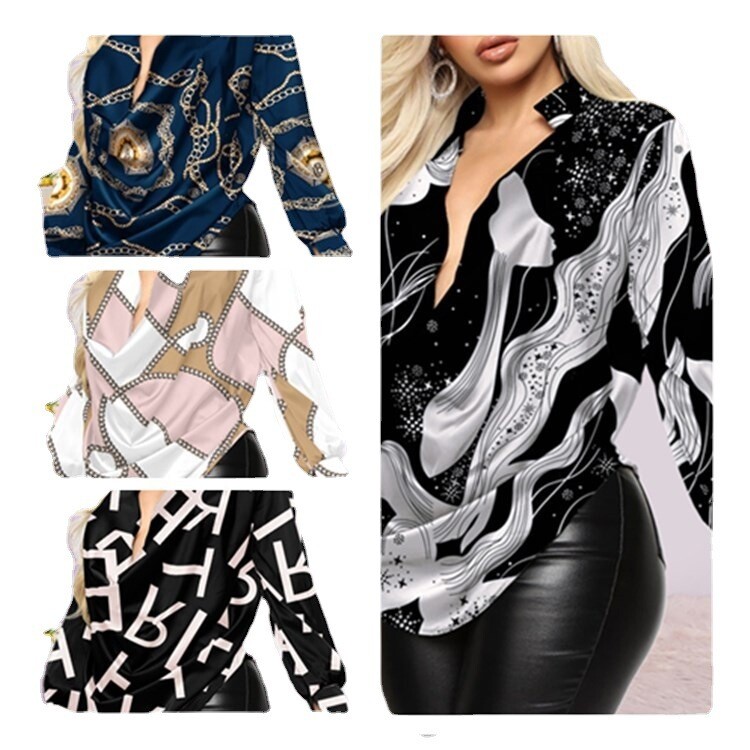  Sexy Long-sleeved Deep V-neck Tops