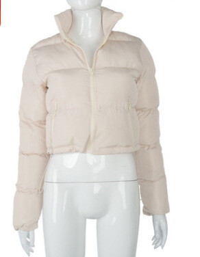  stand-up collar puffa cropped jacket
