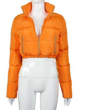  stand-up collar puffa cropped jacket