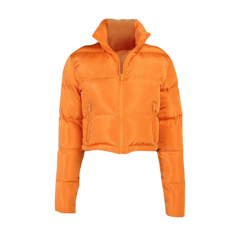  stand-up collar puffa cropped jacket