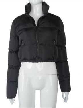  stand-up collar puffa cropped jacket