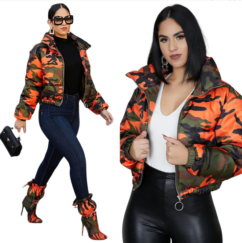 Camouflage puffa jacket, matching boots also available