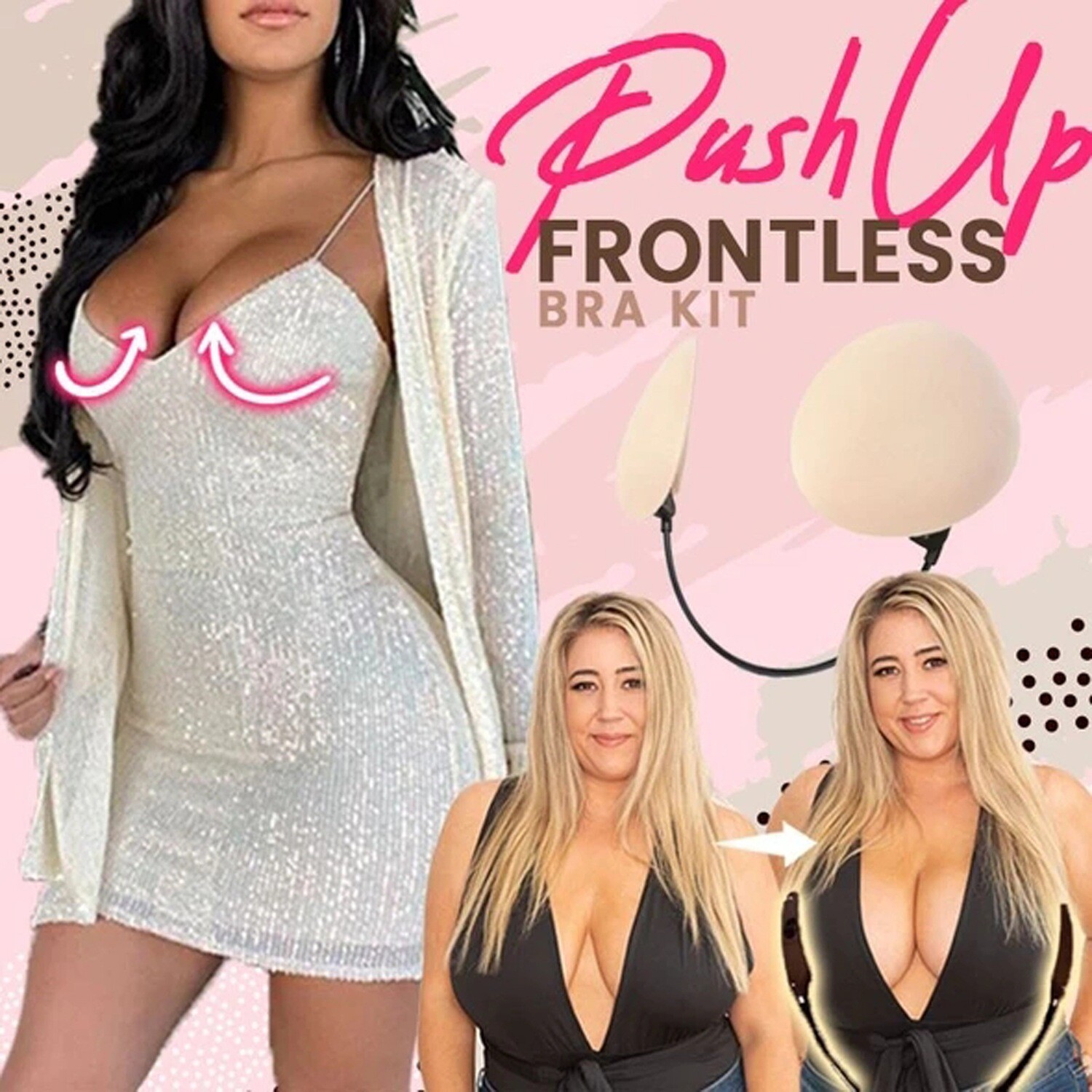 Frontless Bra Shaper Breast Patch Adjustable Thin Silicone Anti-Bump Solid Breast Patch