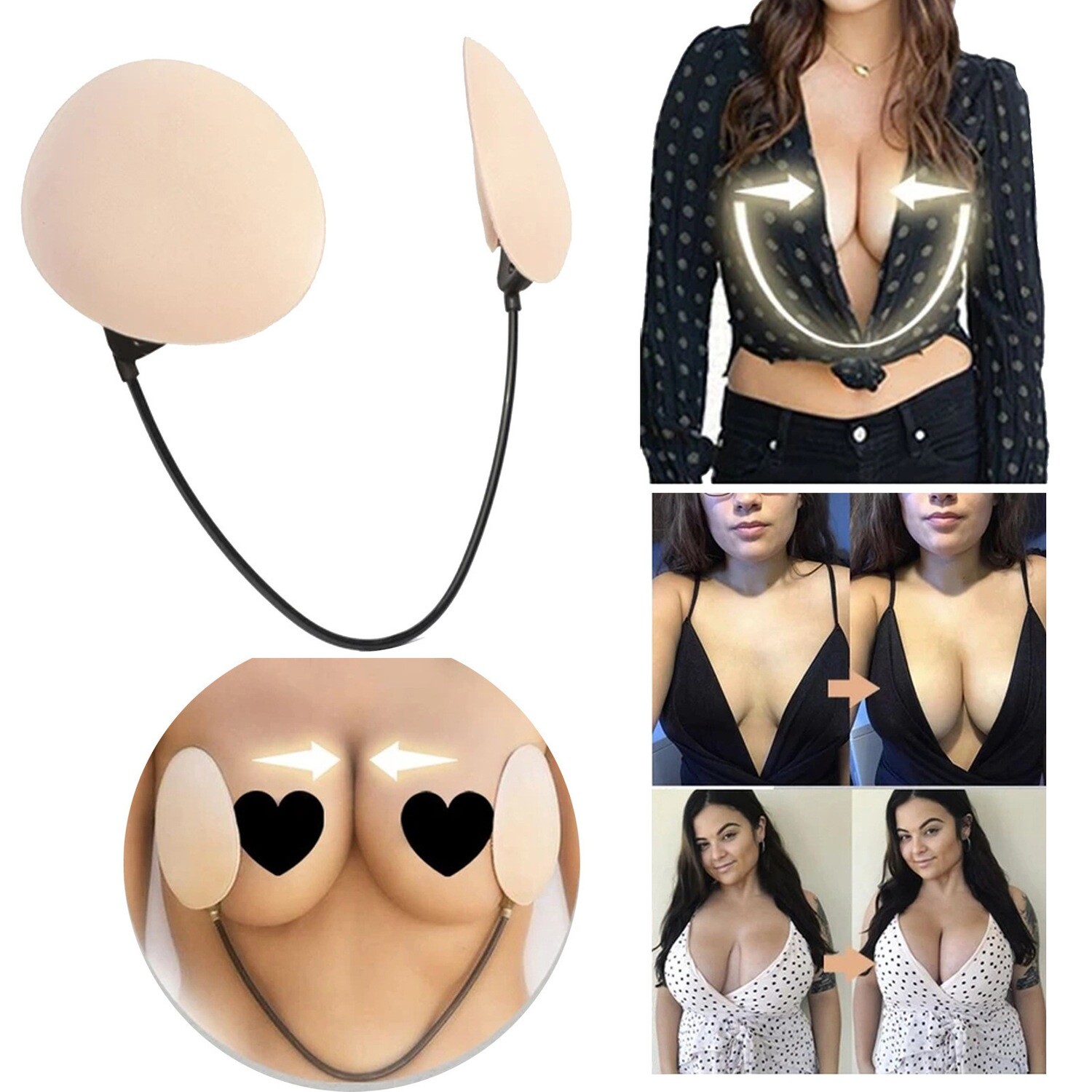 Frontless Bra Shaper Breast Patch Adjustable Thin Silicone Anti-Bump Solid Breast Patch