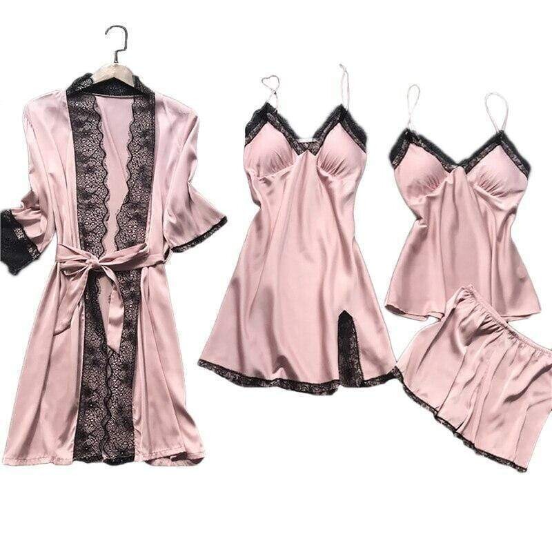  Pyjamas Sets Satin Sleepwear Silk Pieces
