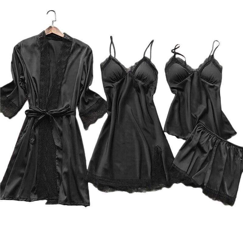  Pyjamas Sets Satin Sleepwear Silk Pieces