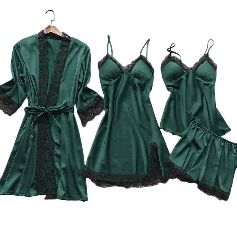  Pyjamas Sets Satin Sleepwear Silk Pieces