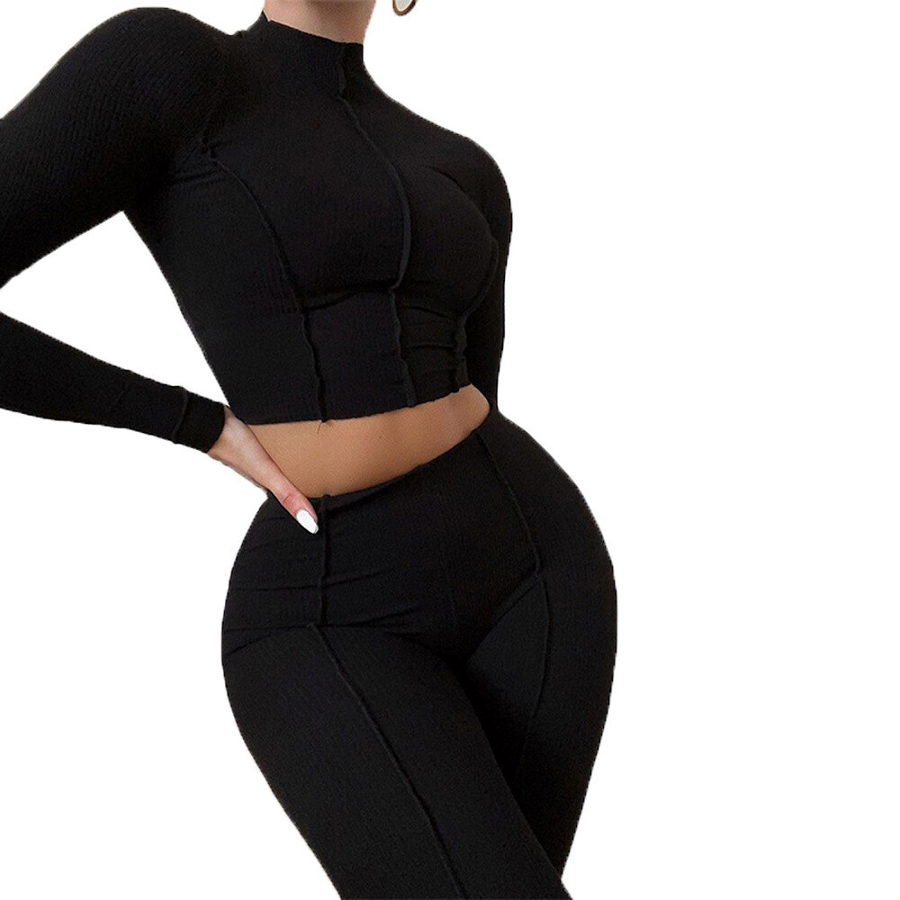  Reverse Wear Design High Waist Slim Breathable Casual Sports Suit