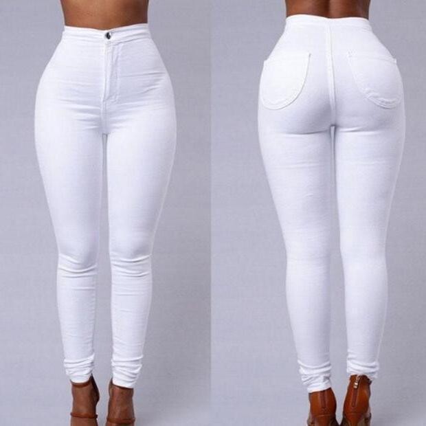 women leggings ladies jeans pants, Color: Yellow, Size: 2xl