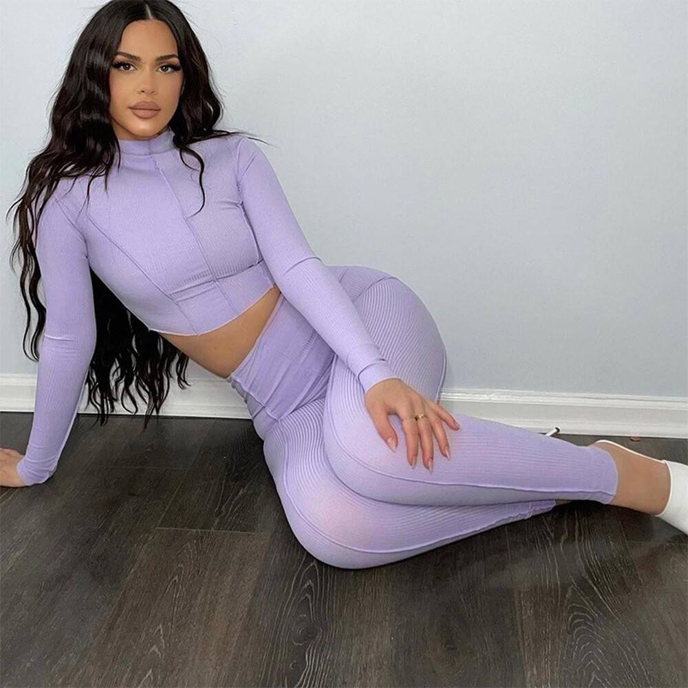  Reverse Wear Design High Waist Slim Breathable Casual Sports Suit