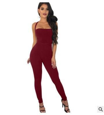 Sexy cross over back Jumpsuit
