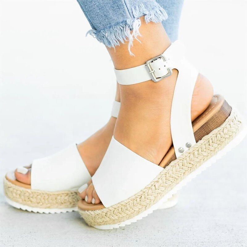 rope wedge heel light bottom sandals