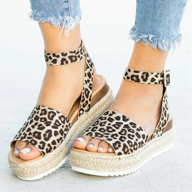 rope wedge heel light bottom sandals
