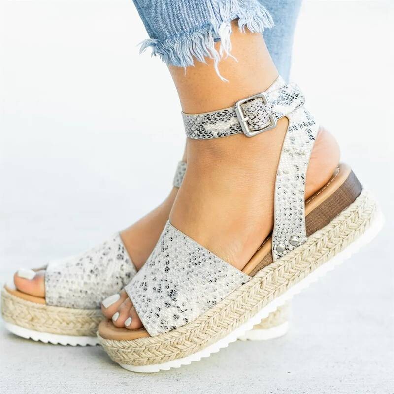rope wedge heel light bottom sandals