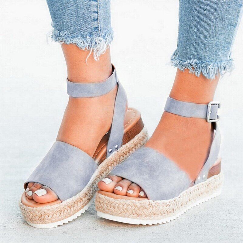 rope wedge heel light bottom sandals