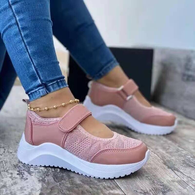  Casual Sports Shoes Sneakers Flat Bottom Velcro Fastening 