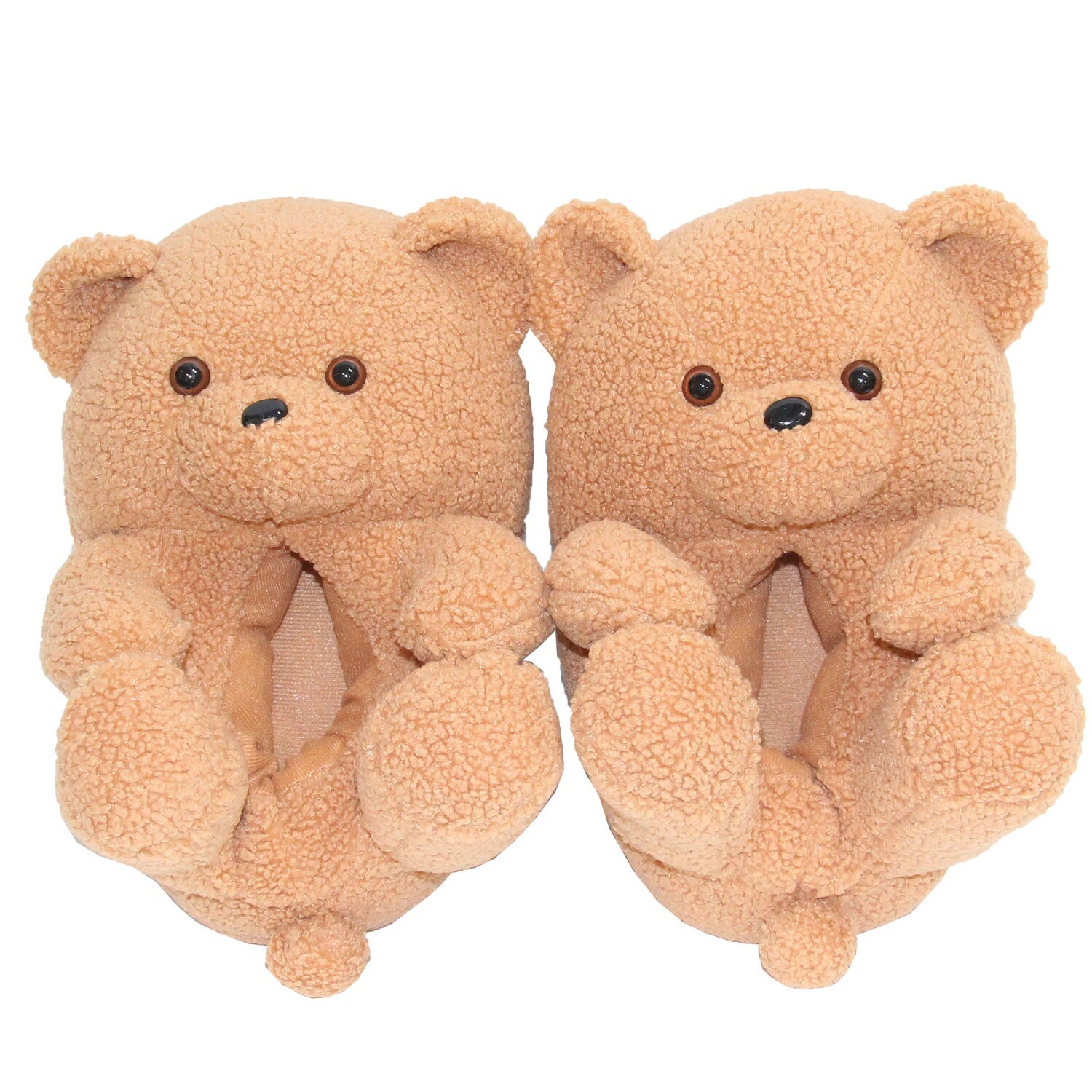 Teddy bear slippers cute plush fur soft slippers
