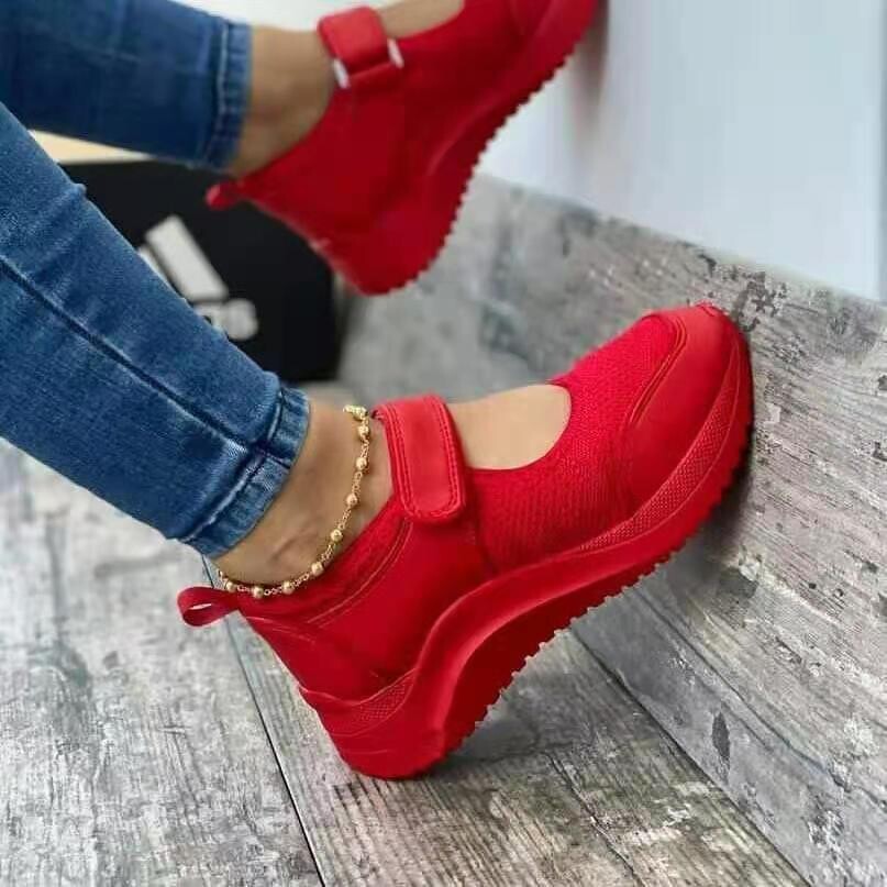  Casual Sports Shoes Sneakers Flat Bottom Velcro Fastening 