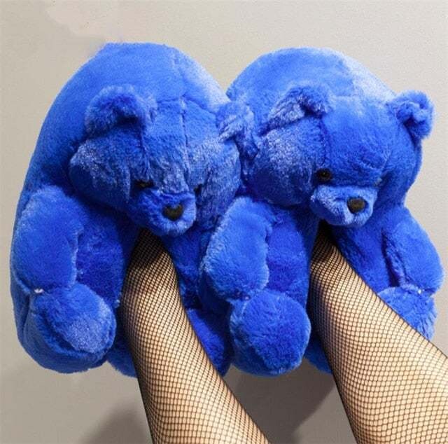 Teddy Bear Slippers  Plush Thick Cotton Warm Shoes