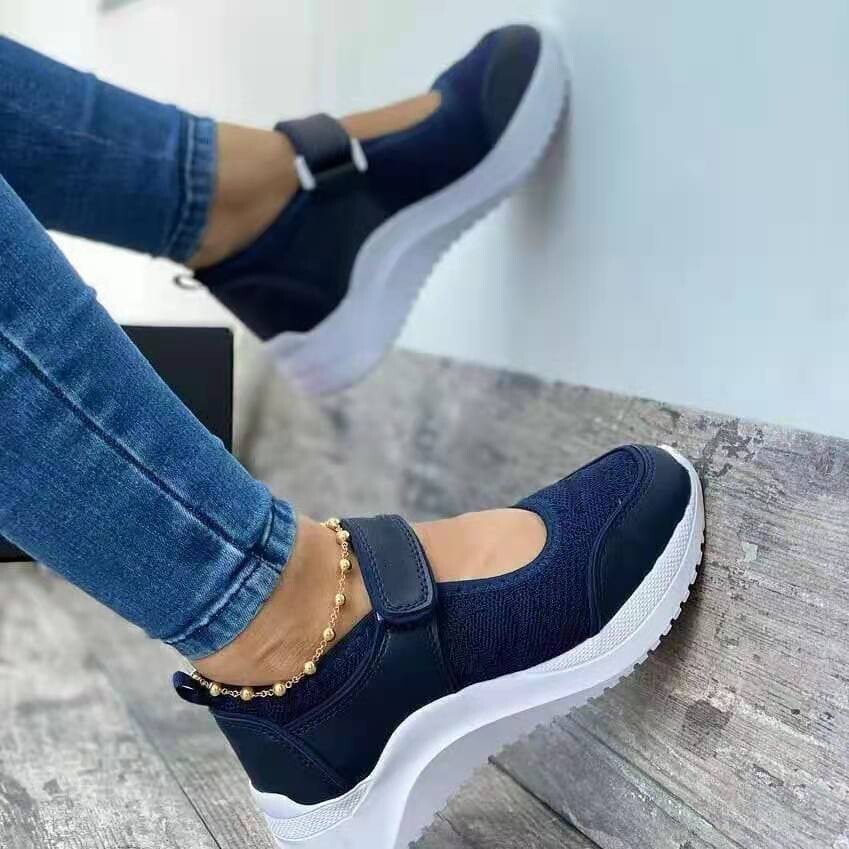  Casual Sports Shoes Sneakers Flat Bottom Velcro Fastening 