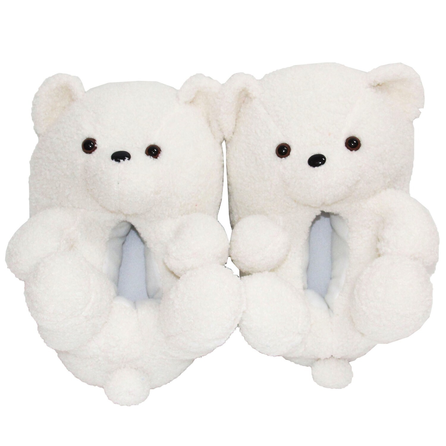 Teddy bear slippers cute plush fur soft slippers
