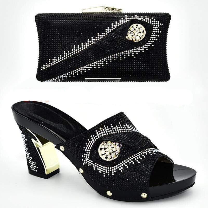 Crystal Design Shoes and Bag Set