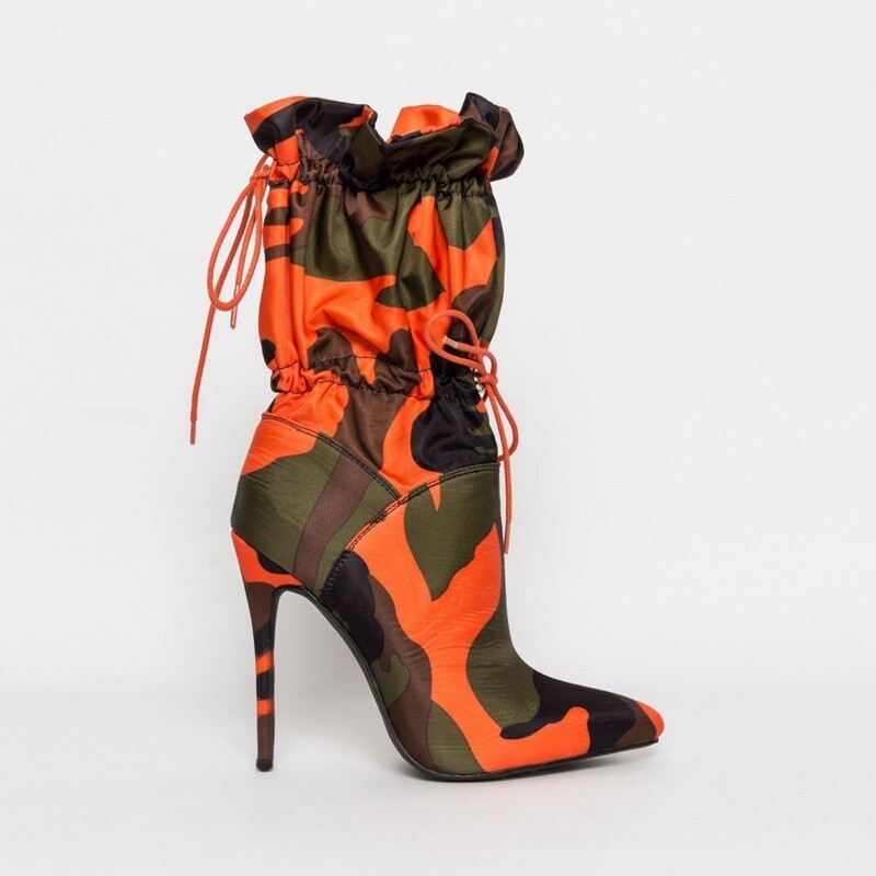 Boots Mid-tube High-heeled Cameo Boots. (Matching jacket Available), Color: Color, Size: 40