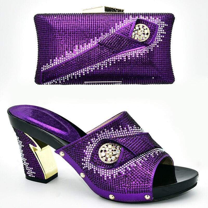 Crystal Design Shoes and Bag Set