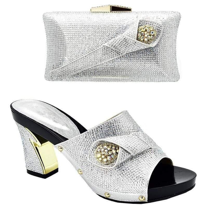Crystal Design Shoes and Bag Set