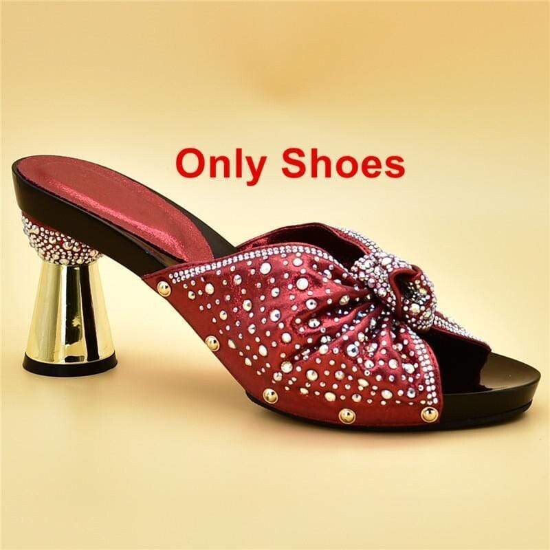 Italian Crystal Big Bow Shoes with Matching Bag