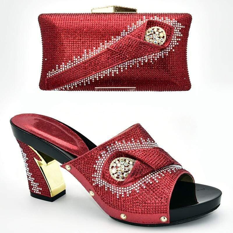 Crystal Design Shoes and Bag Set