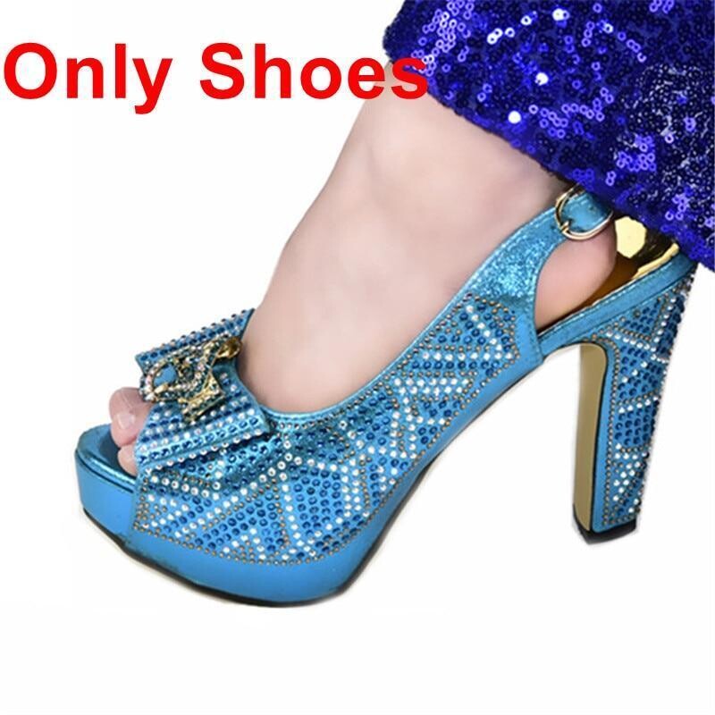 Crystal shoes and bag set, high heels 