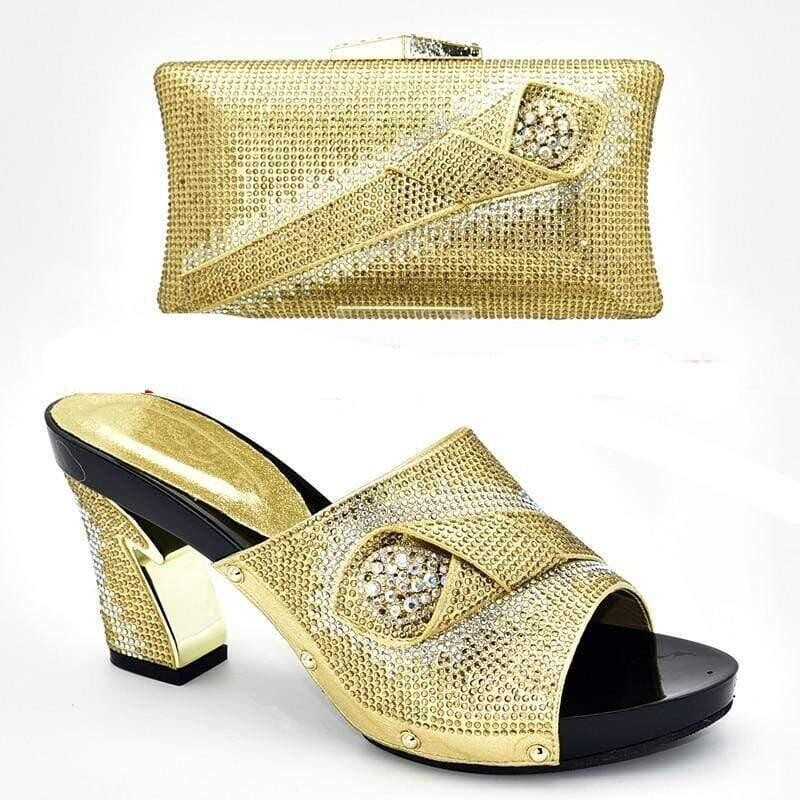 Crystal Design Shoes and Bag Set