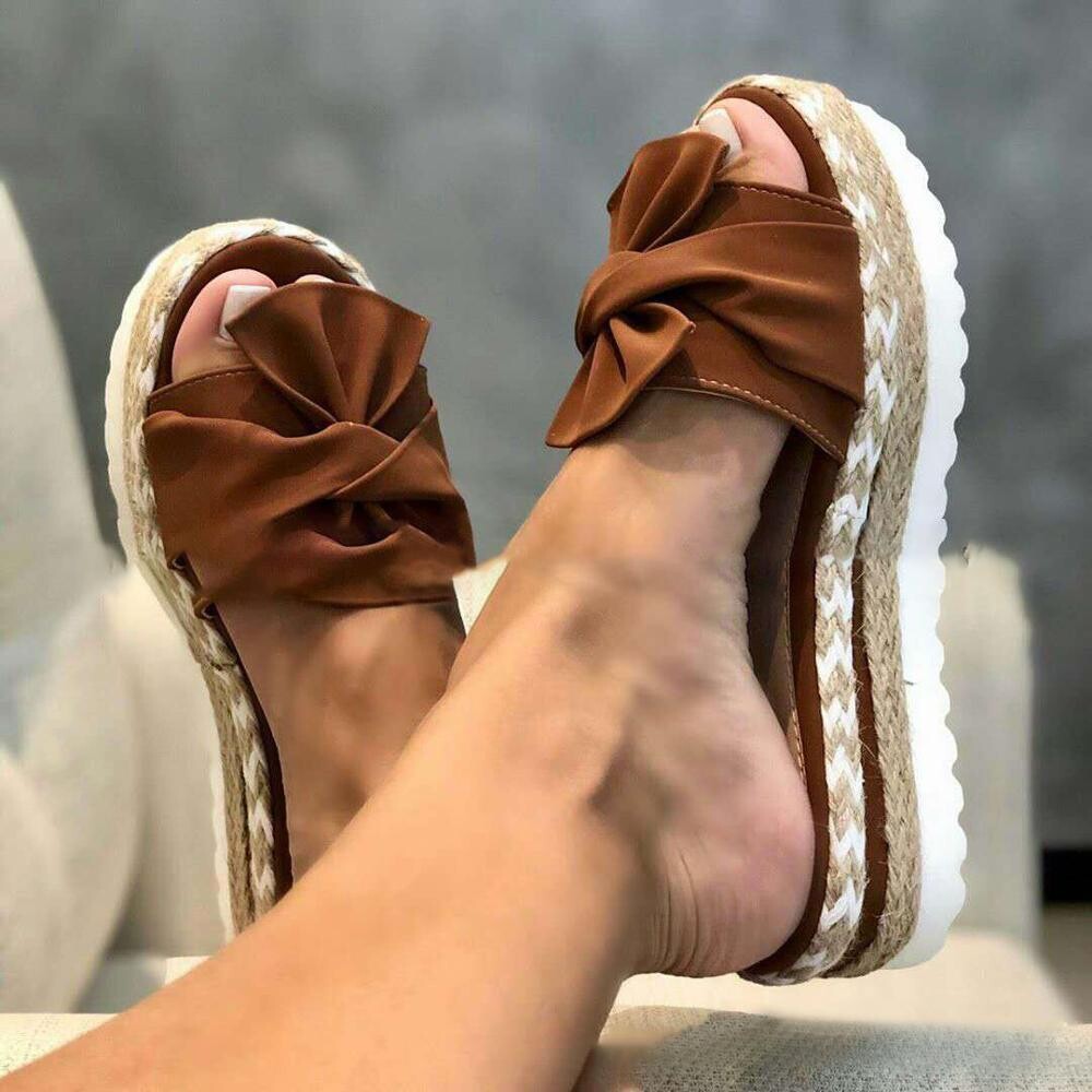 Slipper Indoor Outdoor Flip-flops Sandals, Color: Brown, Shoe Size: 43