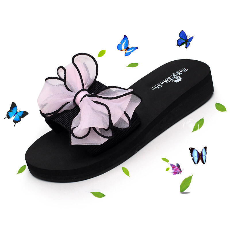 Thick-soled Bowknot Flip-Flop Sandal