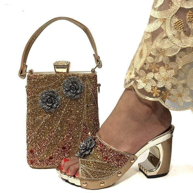 Crystal sandals with small bag, high quality rhinestone bag, 