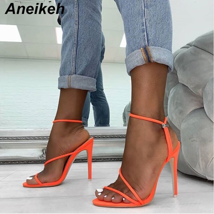 Strappy Rope Style Stiletto Heel Sandal Shoe