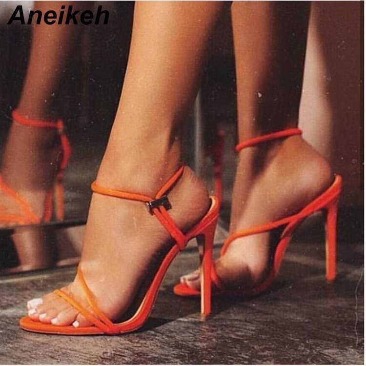 Strappy Rope Style Stiletto Heel Sandal Shoe