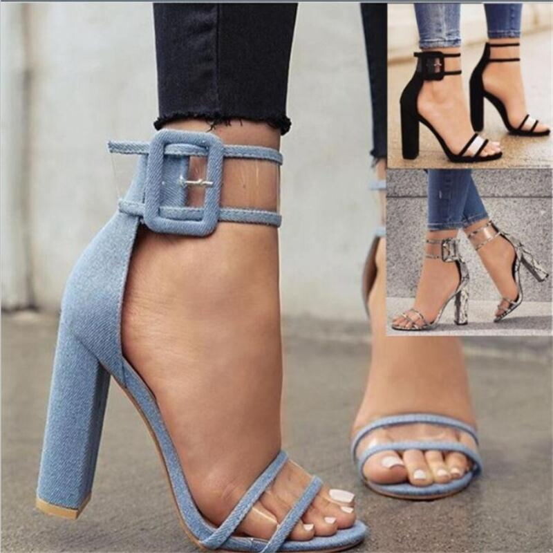 Transparent Snake High Heel Sandals