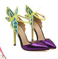 Pointed buckle dream butterfly stiletto super high heel new elegant sandals