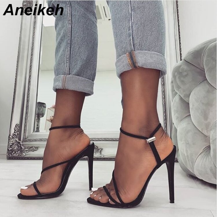 Strappy Rope Style Stiletto Heel Sandal Shoe
